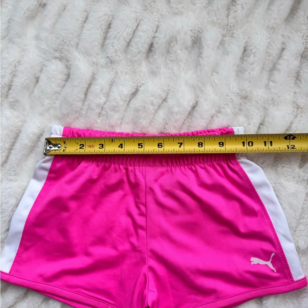 Puma Girls Pink and White Athletic Shorts with Elastic Waistband, Size 6 - Picture 5 of 6